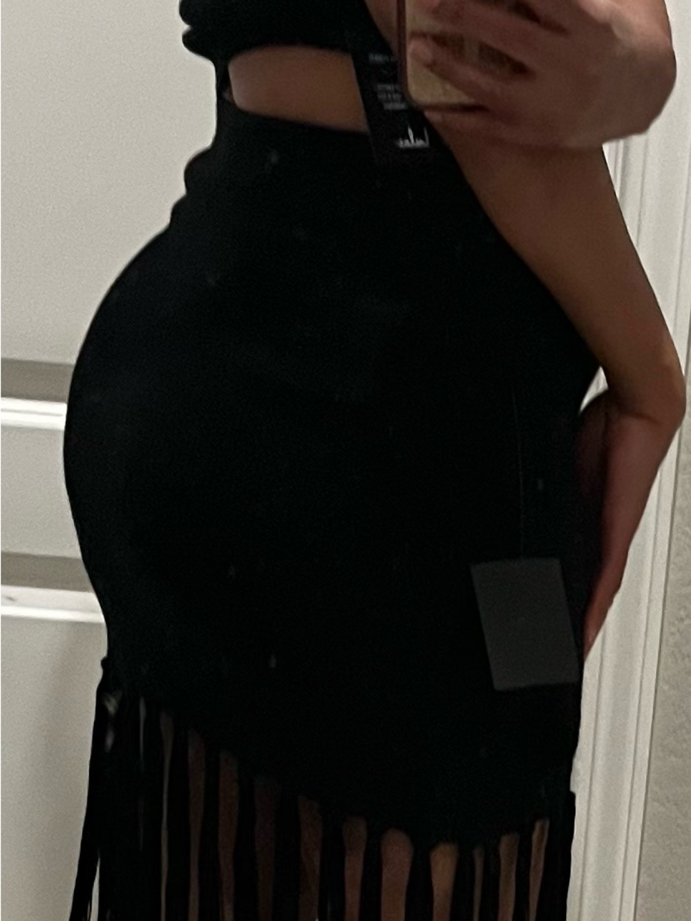 Lulus Black Fringe Hem Women's Skirt and Top - Picture 2 of 5